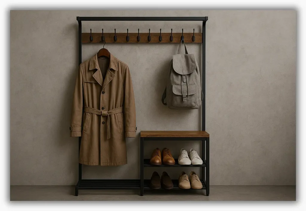 WIESZAK NA UBRANIA ZE STOJAKIEM NA BUTY